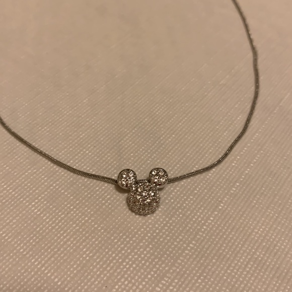 Disney Mickey Mouse Silver rhinestone 18 inch necklace - Picture 2 of 12